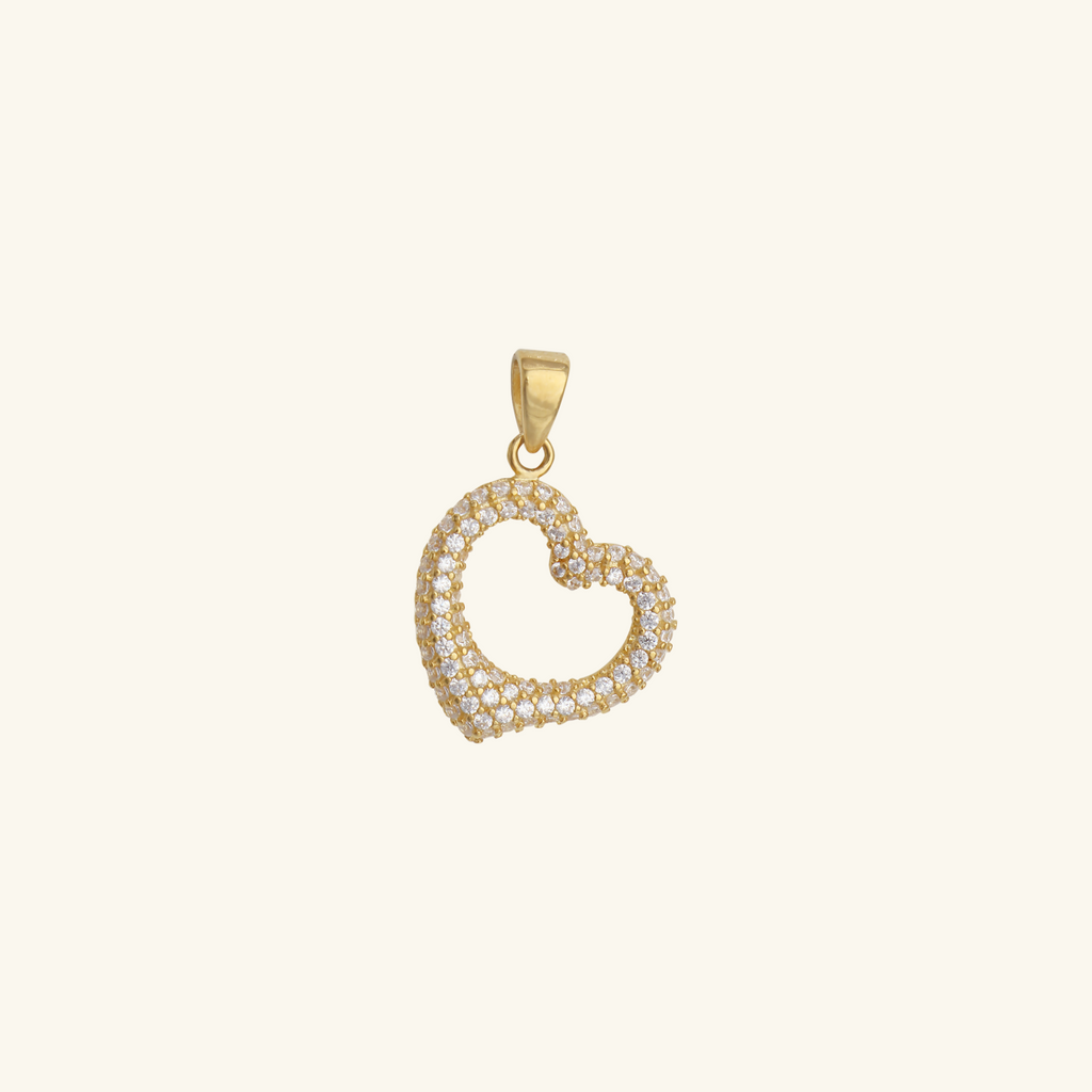 Everly Heart Pendant, Made in 18k solid gold