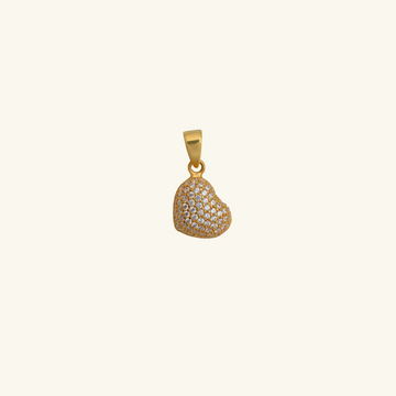 Pavé Mini Heart Pendant, Made in 18k solid gold