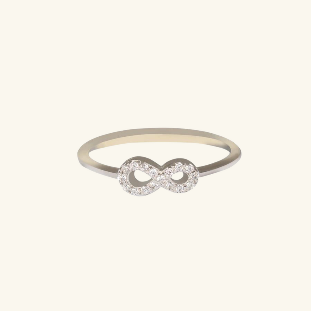 Pavé Infinity Ring Sterling Silver, Handcrafted in 925 sterling silver