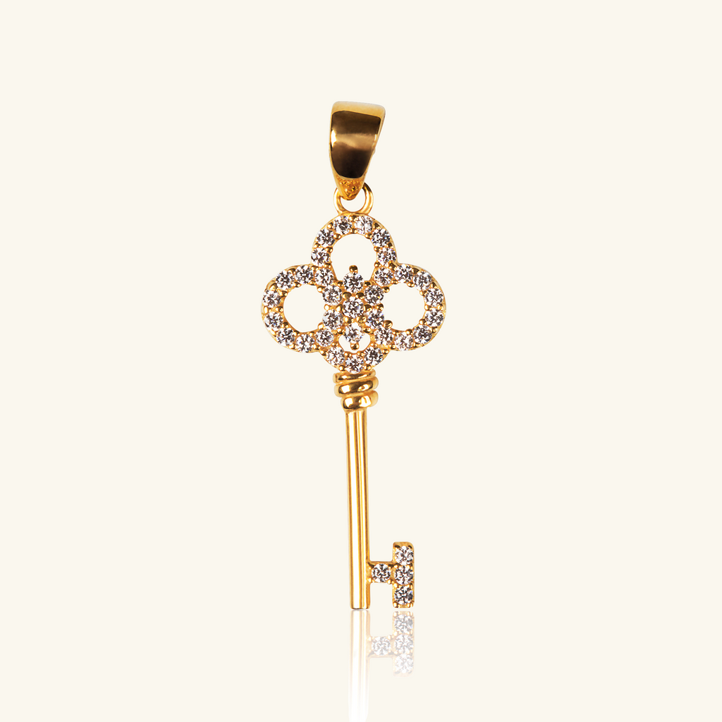 Victoria Key Pendant,Made in 18k Solid Gold