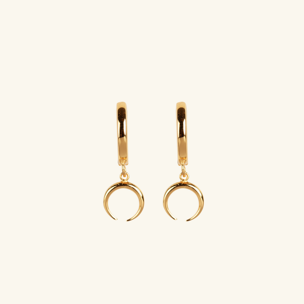 Crescent Horn Drops, Handcrafted in 925 sterling silver
