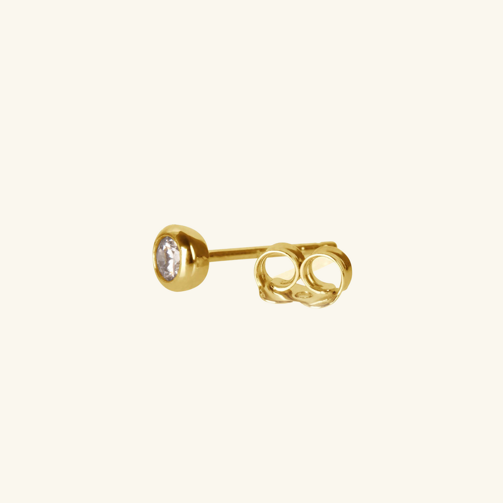 Single Mini Essential Stud,Made in 18k Solid Gold
