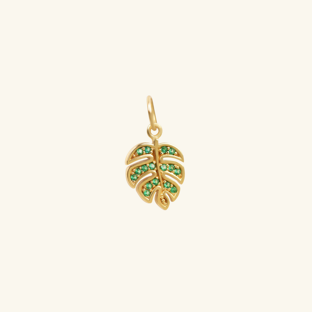 Monstera Leaf Charm Pendant, Handcrafted in 925 sterling silver