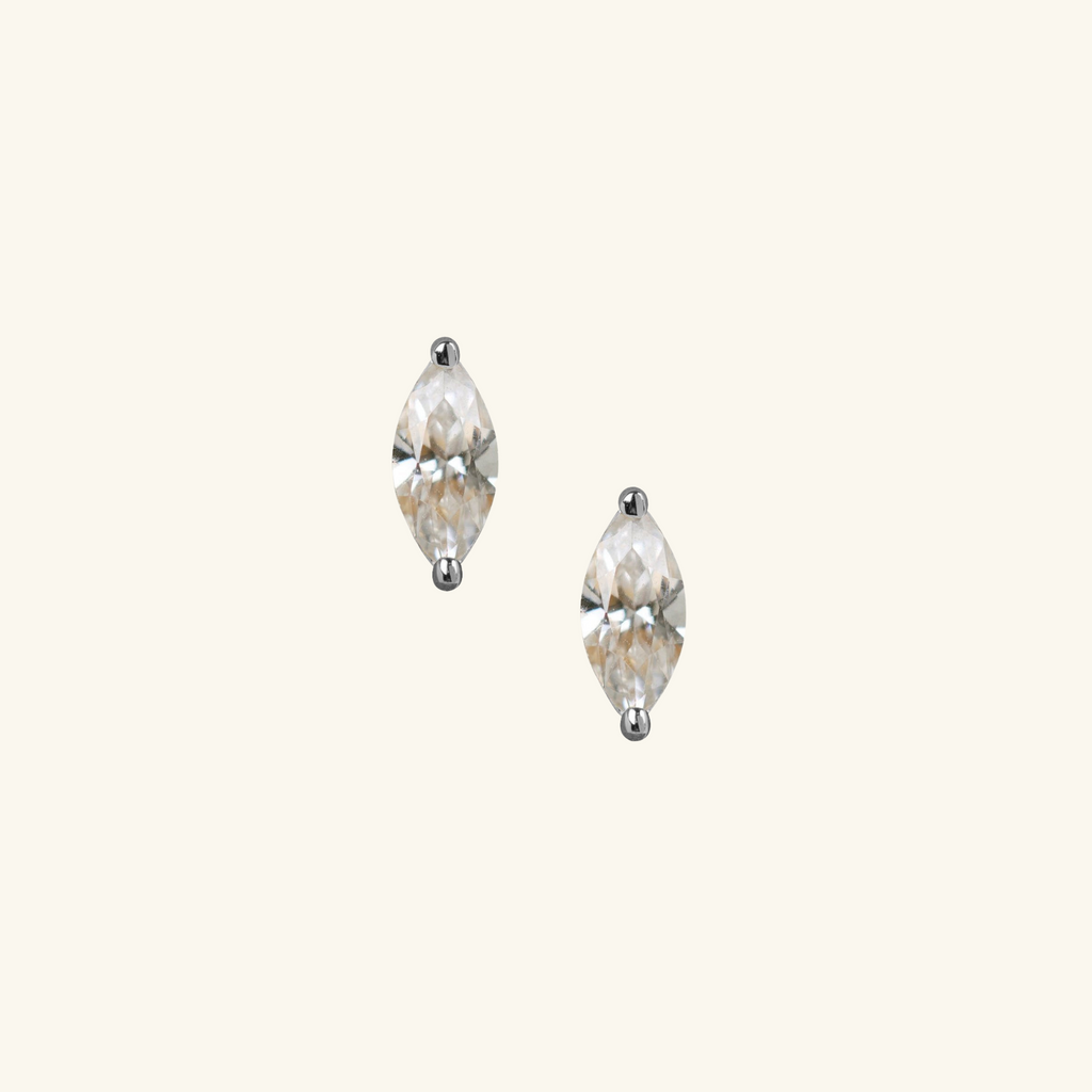 Marquise Studs Sterling Silver, Handcrafted in 925 sterling silver