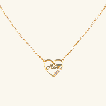 Mom Necklace, Made in 14k solid gold