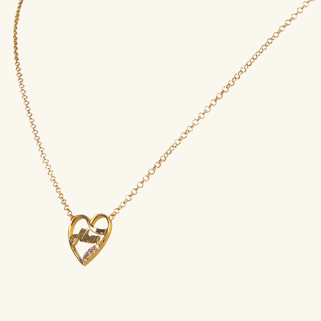 Mom Necklace, Made in 14k solid gold