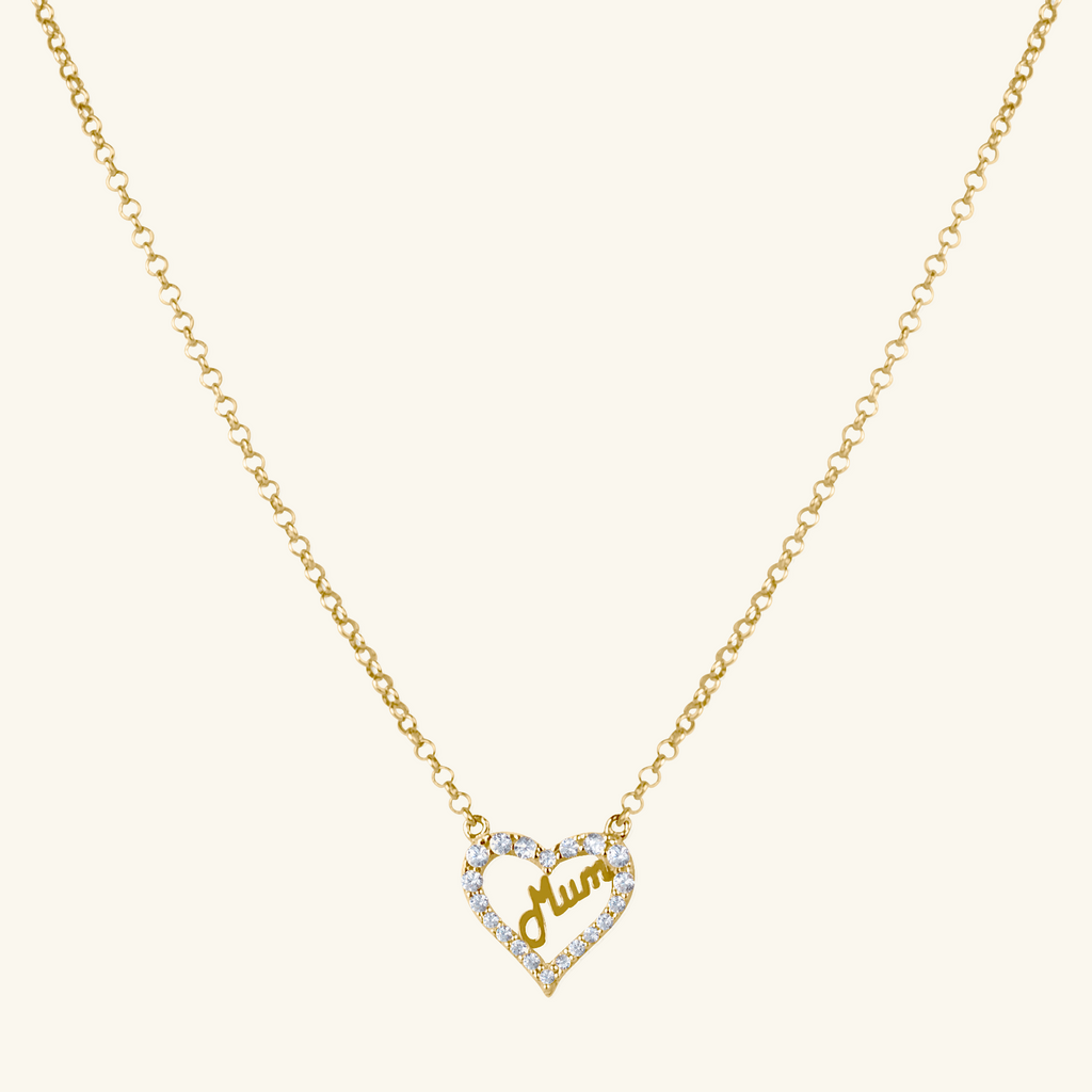 Pavé Mum Necklace,  Made in 14k solid gold