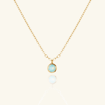 Pacific Opal Solitaire Necklace, Handcrafted in 925 sterling silver