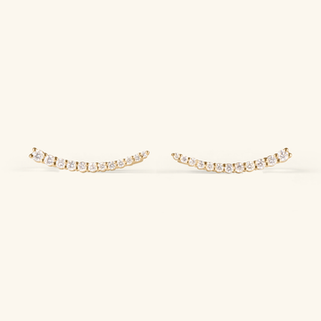 14k gold Pavé Diamond Climbers, front view – Foundry Jewelry