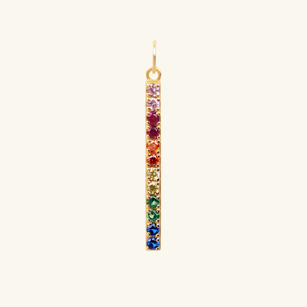 Rainbow Bar Pendant, Handcrafted in 925 sterling silver