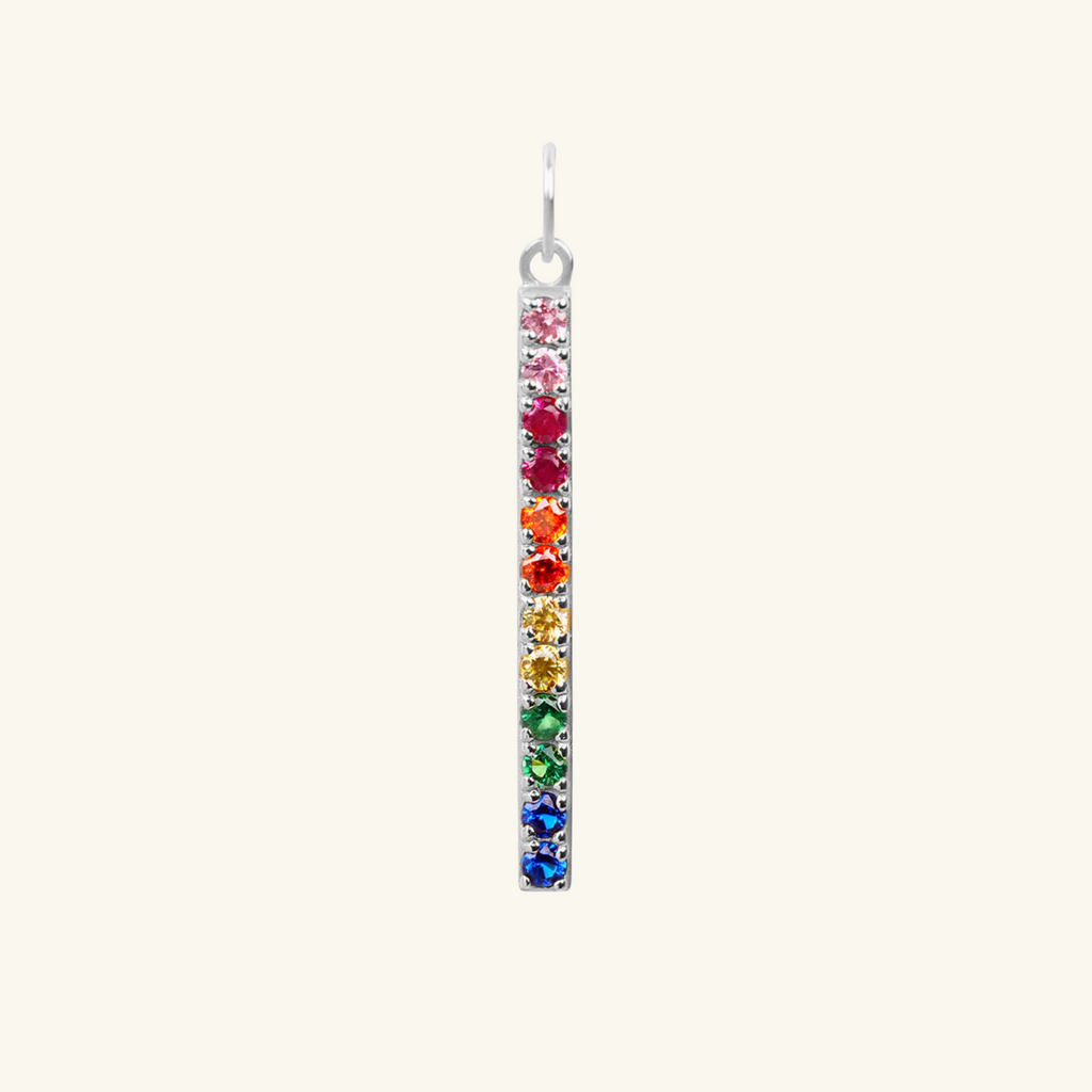 Rainbow Bar Pendant Sterling Silver, Handcrafted in 925 sterling silver