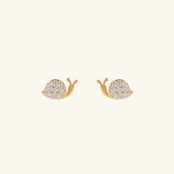 Snailey Studs,Made in 18k Solid Gold