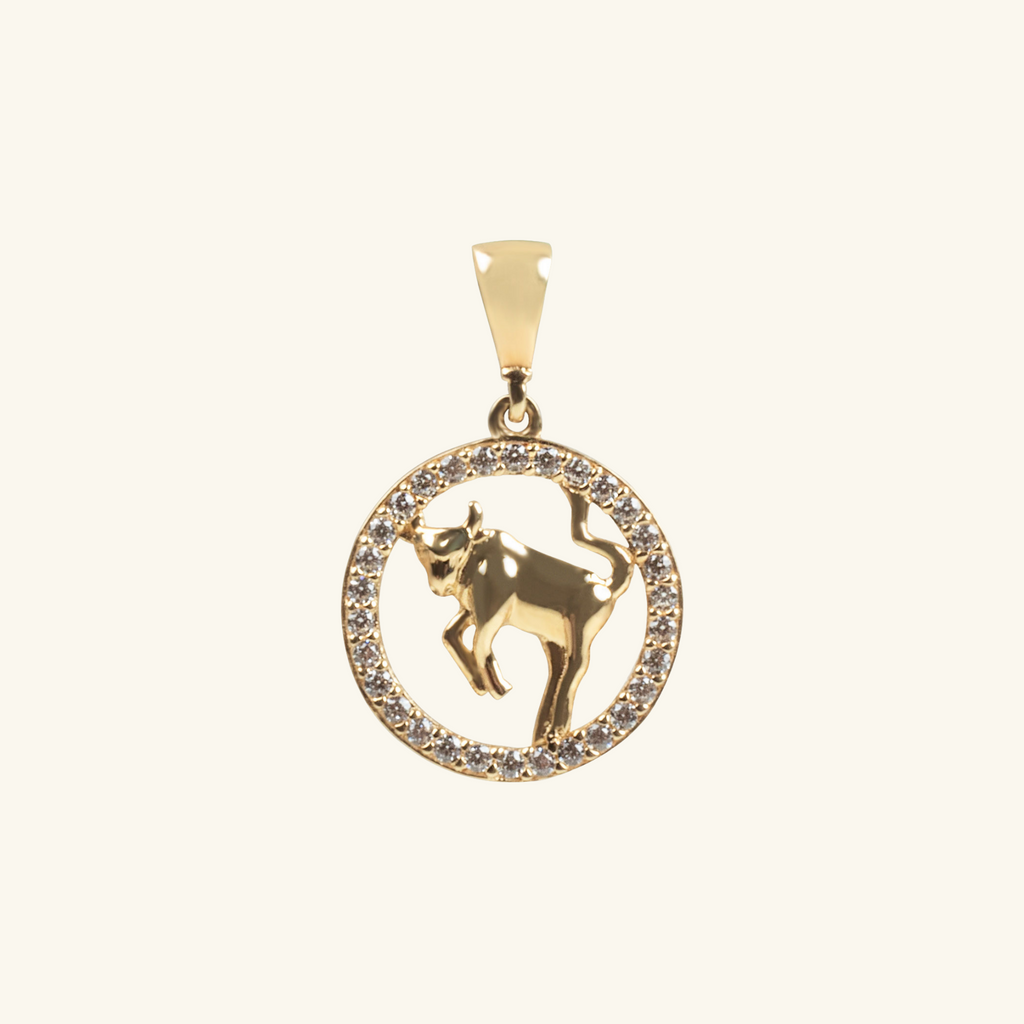 Taurus Zodiac Pendant,Made in 18k Solid Gold