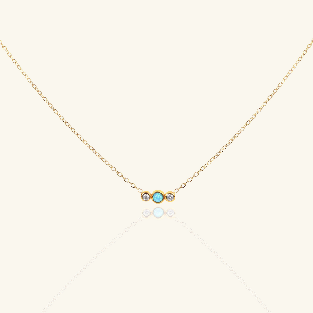 Trio Opal Necklace,Handcrafted in 925 Sterling Silver
