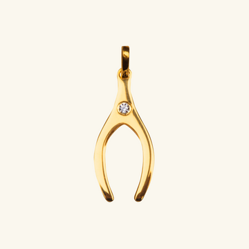 Wishbone Charm,Made in 8k Solid Gold